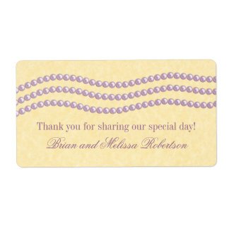 Elégante Perles Étiquettes De Mariage, Lilac