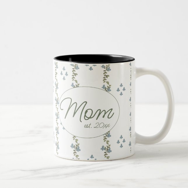 Élégante Personnalité "Maman, est. Mug floral simp (Droit)