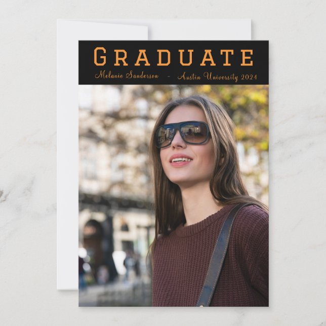 Élégante photo 2024 Graduation Party Invitation (Devant)