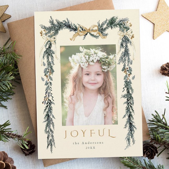 Elégante photo de la frontière de Noël Carte de va (Créateur téléchargé)