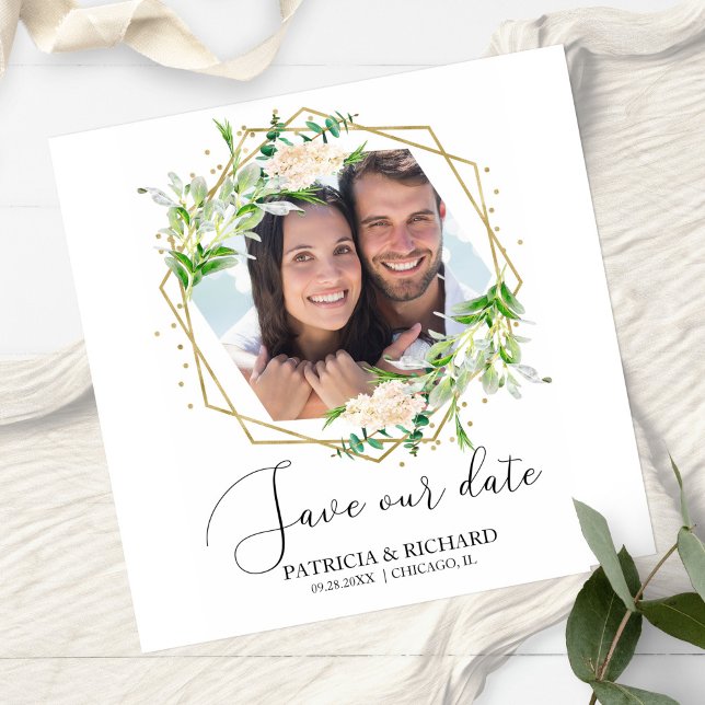 Élégante Photo de Mariage avec Verdure Enregistrer (Créateur téléchargé)