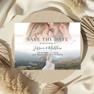 Élégante Photo de Mariage Moderne Save the Date