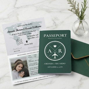 Élégante Photo de passeport émeraude Invitation de