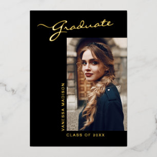 Élégante photo de script moderne Grad Faire-part