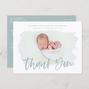 Elégante photo faire-part de naissance merci