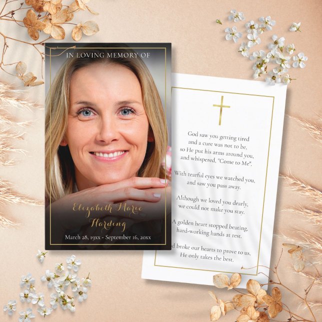 Elégante Photo Funeral Memorial Prayer Cartes (Elegant Photo Funeral Memorial Prayer Cards)