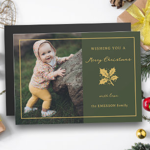 Élégante photo minimaliste verte/or