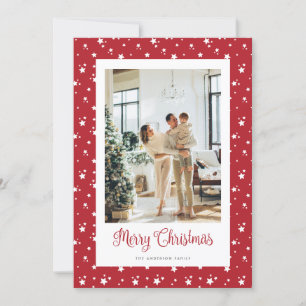 Elégante photo Stars Rouge Joyeux Noël Carte