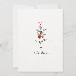 Elégante Pinecone de Noël & Carte Holly