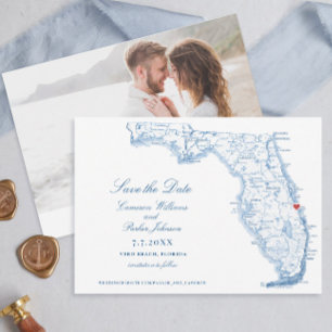 Elégante Plage Vero Floride Mariage Marine Carte