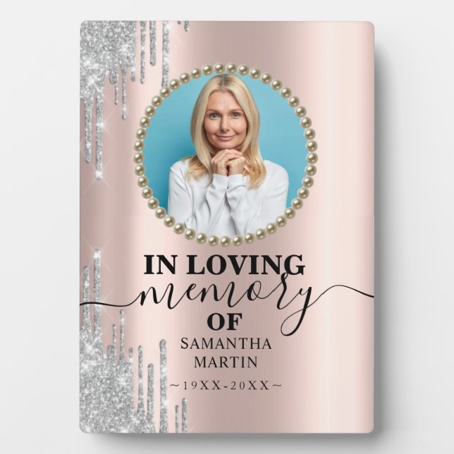 Élégante Plaque commémorative de photos moderne (Devant)