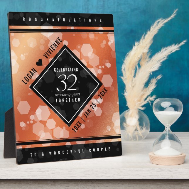 Élégante Plaque du 32ème anniversaire du Mariage d (Côté)