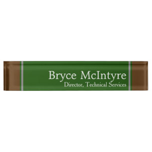 Élégante plaque verte et Brown pour votre bureau