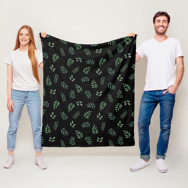 Élégante polaire d'impression feuille - Couverture (En situation)