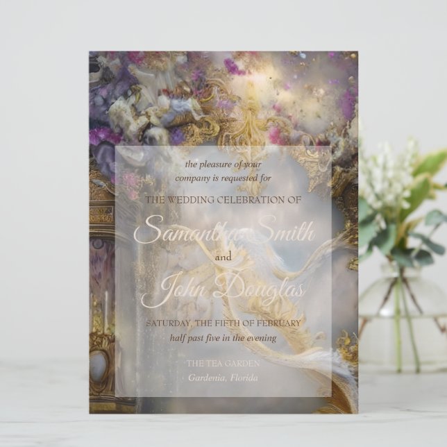 Élégante Porte d'or céleste, Texte Or (Debout devant)