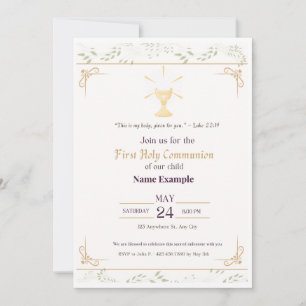 Élégante Première Sainte Communion Invitation   Do