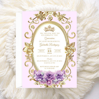 Elégante Quinceañera Invitation Floral lilas Z6