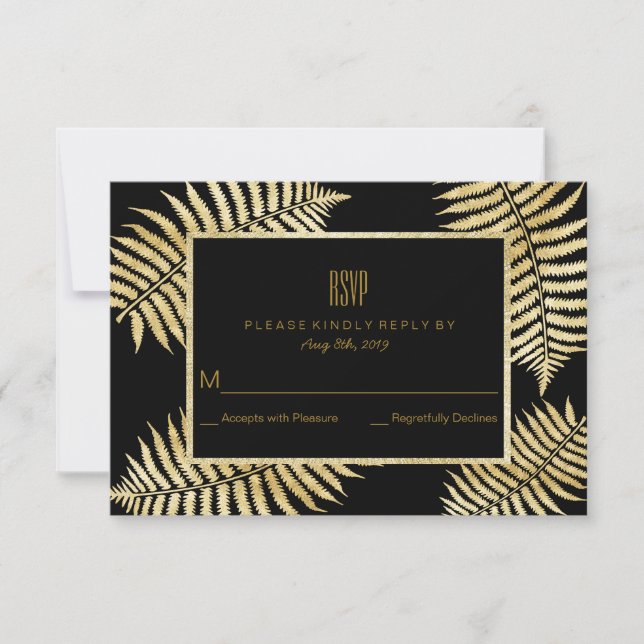 Élégante réponse de mariage avec fausse feuille d' (Devant)