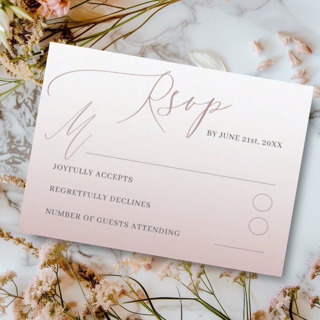 Élégante Réponse de Mariage Dégradé Rose Gold C (Créateur téléchargé)