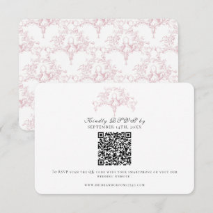 Élégante réponse RSVP rose et blanc Art de colombe