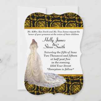 Élégante robe de mariage Invitations de mariage