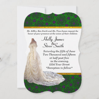 Élégante robe de mariage Invitations de mariage