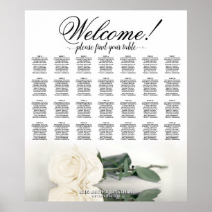 Élégante Rose blanche 28 Tableau Mariage de table