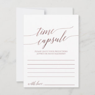 Elégante Rose Gold Calligraphie Time Capsule Carte