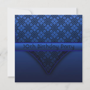 Elégante Royal Blue Anniversaire Invitations