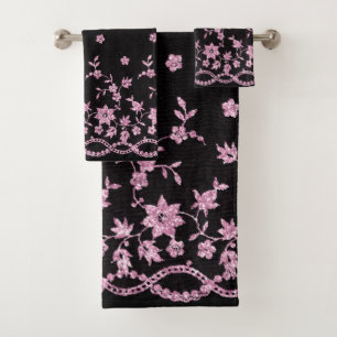 ÉLÉGANTE SALLE DE BAINS EN LACE EN DIAMANT ROSE