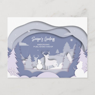 Elégante scène de neige Carte de vacances d'affair