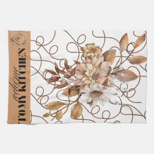 Élégante serviette de cuisine florale