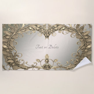 Élégante serviette de plage décorative or moderne