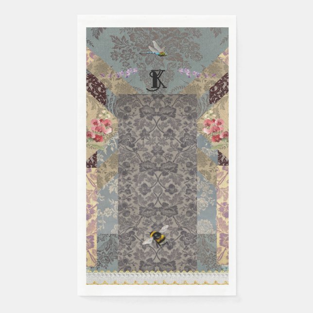 Élégante serviette de table en papier Jardin franç (Devant)