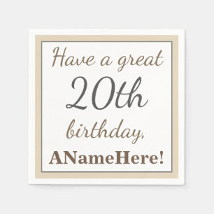 Élégante serviettes en papier 20e anniversaire