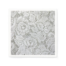 Élégante serviettes en papier dentelle blanche