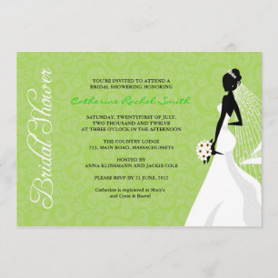 Elégante Silhouette Invitation à la douche nuptial