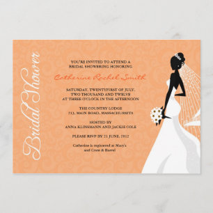 Elégante Silhouette Invitation à la douche nuptial