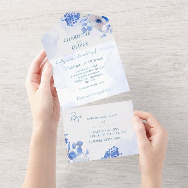 Élégante Suite de Faire-Part de Mariage Tout-Compr (Déchirure)