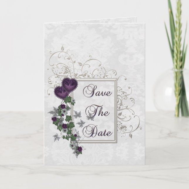 Élégante Suite de Mariage Ivy avec Carte "Save the (Devant)