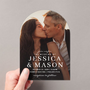 Élégante superposition Faire-part de mariage acryl