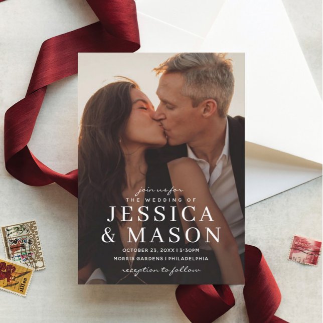 Elégante superposition Faire-part de mariage moder (Créateur téléchargé)