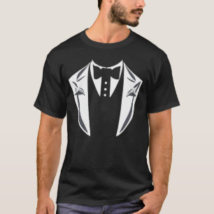 Elégante T-shirt homme blanc Tuxedo