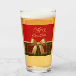 Élégante Tasse en Verre à Carreaux de Noël