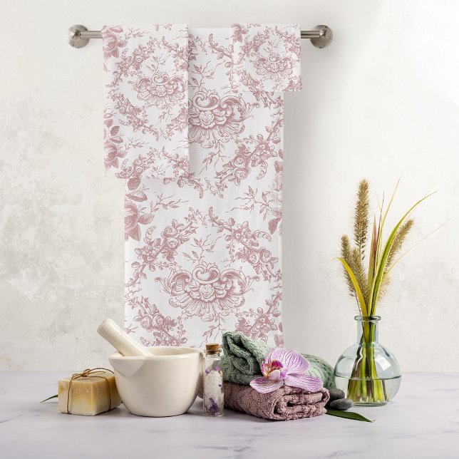 Élégante toile florale blanche et rose gravée (Créateur téléchargé)
