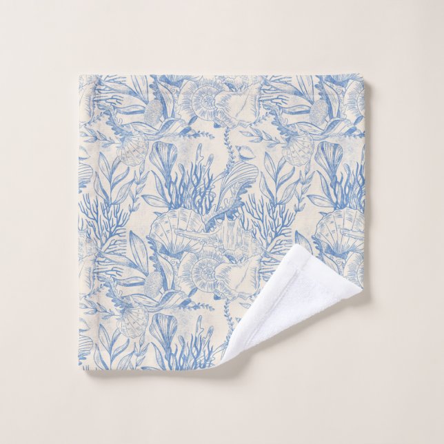 Elégante toile vert mer (Gant de toilette)