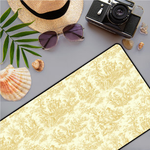 Elégante toile vintage jaune de jouy