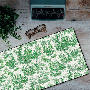 Elégante toile vintage verte de jouy