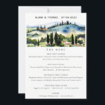 Elégante Toscane Italie Paysage Carte Mariage Menu<br><div class="desc">Toscane Italie Aquarelle Paysage Collection de thèmes.- c'est un script élégant aquarelle Illustration du paysage de montagne Toscane, parfait pour votre destination italienne mariage & fêtes. Il est très facile de customiser, avec vos données personnelles. Si vous avez besoin d'un autre produit correspondant ou de la personnalisation, veuillez envoyer un...</div>