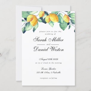 Elégante Toscane Mariage White Green invitation
